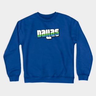 Retro Dallas Word Art with Stripes Crewneck Sweatshirt